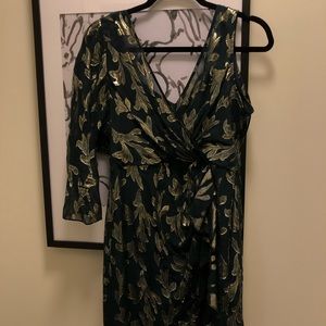 BCBG NWT one shoulder emerald dress